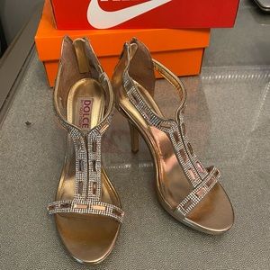 Rose gold diamond heels